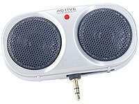 Q-Sonic Portabler Aktiv-Stereo-Lautsprecher silber
