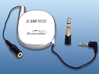 Q-Sonic Kabeltrommel "Retractable" 3,5mm Klinke, 2,5m