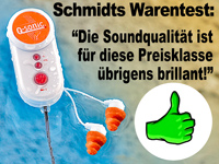 Q-Sonic Wasserdichter MP3-Player "Ocean Drive" 512MB; MP3 Player, wasserdicht, MP3 Spieler mit Wasser dichten KopfhörernMusik Player für Wassersport, Schwimmen, Surfen, SportWasserfeste MP3 Spieler mit Unterwasser In-Ear Ohrhörern 