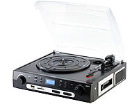 Q-Sonic USB-Plattenspieler mit Recorder, Radio, AUX, Cassette (refurbished); USB-Plattenspieler USB-Plattenspieler 